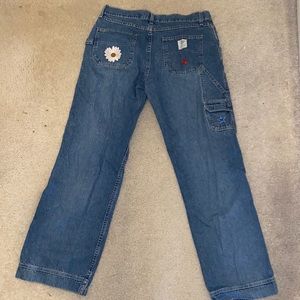 Cute hand patched vintage 90s American eagle jeans!